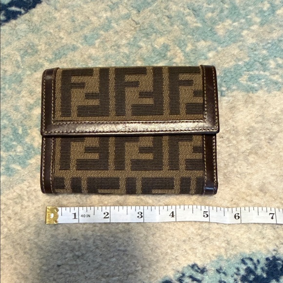 Fendi Brown and Black Monogram tri fold Wallet zucca monogram - Picture 2 of 9
